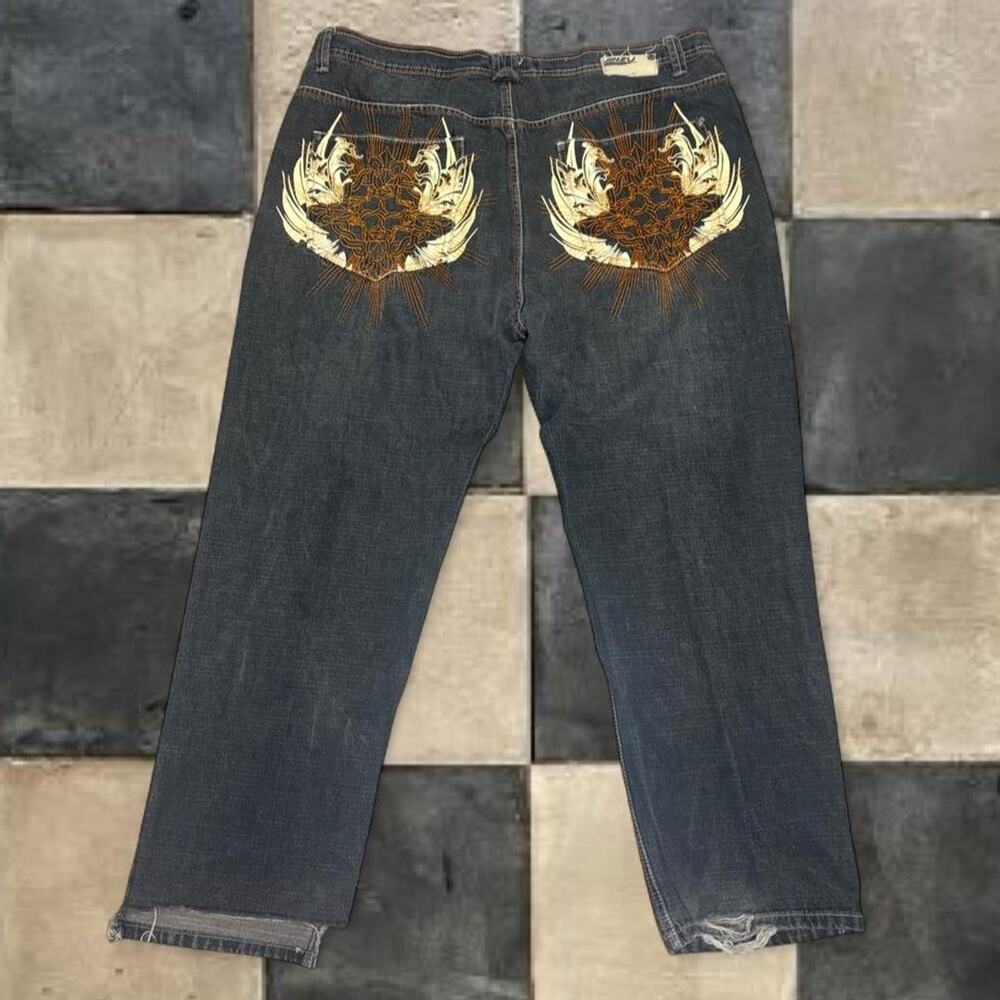 Vintage Y2K Stitched Jinzu JNCO-Styled jeans plus size
Size 46x34